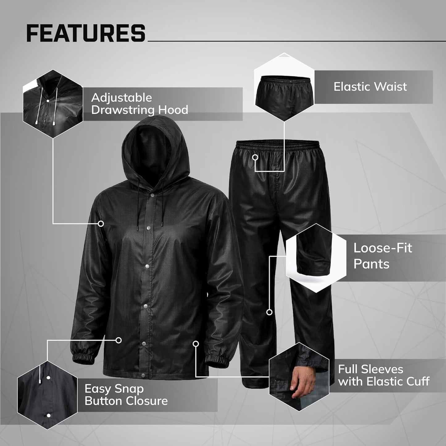 ROBUSTT Unisex EVA Rainsuit Jacket & Pant Set