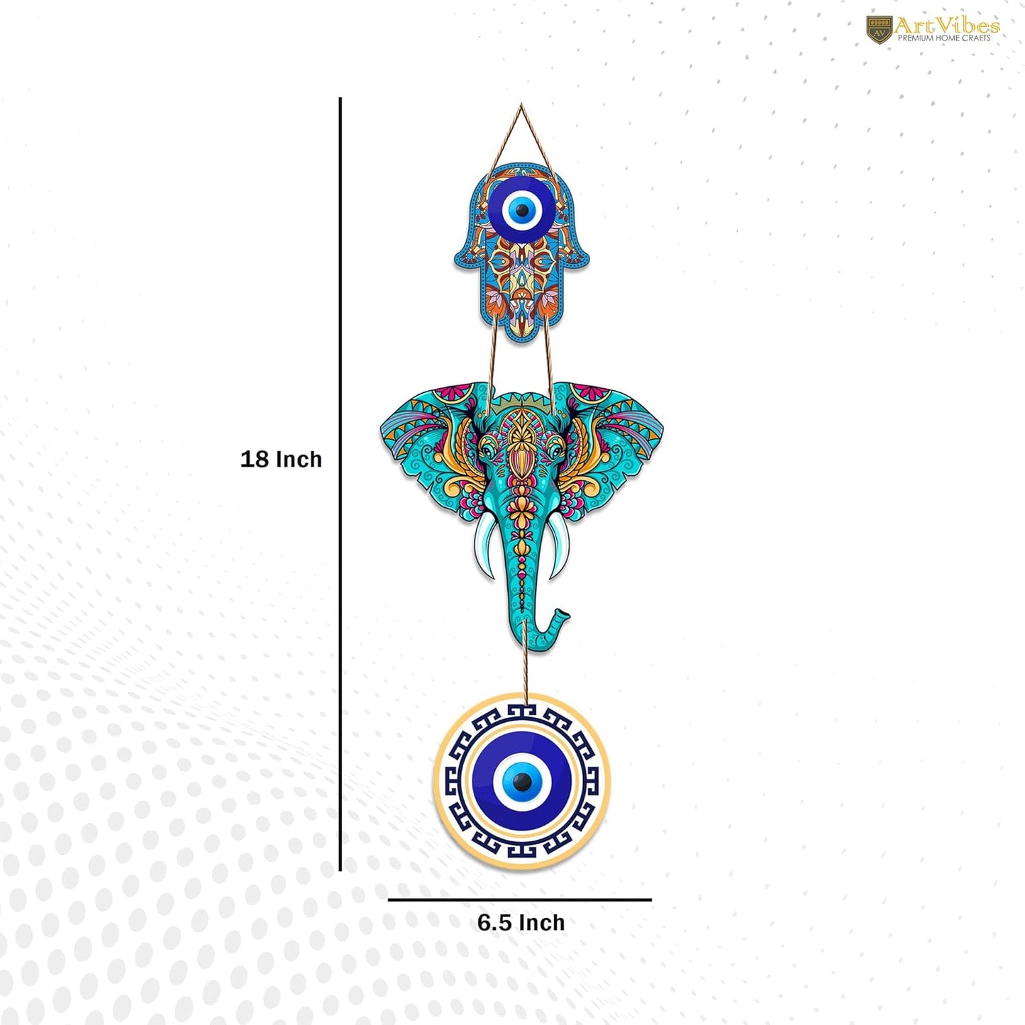 Artvibes Designer Elephant Wooden Wall Hanging For Luck Properity For Home Decoration