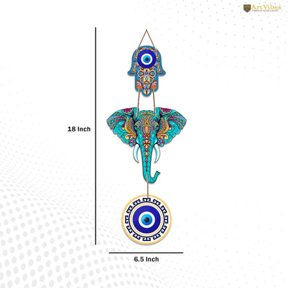 Artvibes Designer Elephant Wooden Wall Hanging For Luck Properity For Home Decoration